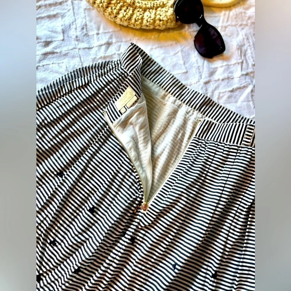 🖤KATE SPADE skirt w/pockets & beautiful embroidery,navy blue size2-see video 🎥